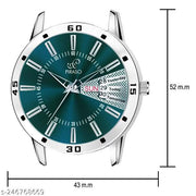 ANALOG DAY&DATE WORKING DISPLAY TURQUOISE DIAL&SILVER CHAIN WATCH FOR MEN&BOYS