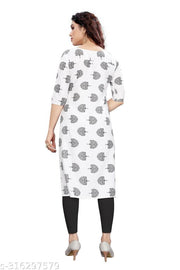 Women Printed Crepe Straight Kurti