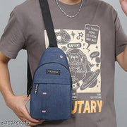 SHB Small Chest & Sling Bag With Earphones Hole With 2-Compartment With Adjustable Strap (Size:- L-16CM,-5CM, H-30CM)