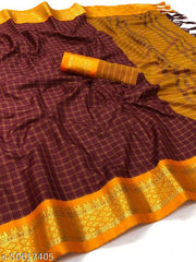 CHETTINAD CHECKED COTTON SILK SAREE