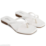 Women's Fashion Sandal | Soft, Comfortable and Stylish Flat Sandals for Women & Girls | For Casual Wear & Formal Wear Occasions (White)