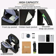 Anti theft Crossbody Sling Bag, Waterproof Chest Daypack with USB Charging and Combination Lock Shoulder Backpack for Men Women (Black)
