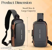 Waterproof Polyester Slim Unisex Crossbody Sling Bag Chest Backpack Men's Shoulder Bag, Leisure Travel Handbag, Hard Shell Anti-Theft Chest Bag