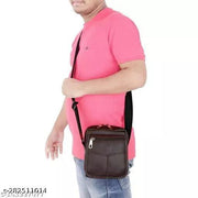 JATTIK PU Synthetic Leather Casual Formal Dailyuse Trendy Shoulder Daytrip Side Crossbody Office Slingbag For Men and women