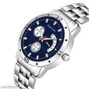 GR Men's Steel Chain RB Silver Men style Boys Hand Watch Gents 2023 Luxury Design Steel Chain New Model Analog Watch - For Men & Boy's