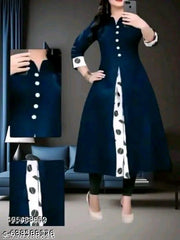 stylish navy blue selfie kurti for women wear