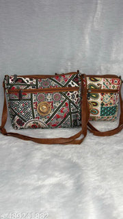 Stylish ladiies| sling bag,ethnic sling bag| crossbody bag for women n girls| lightweight sling bag | febric printed sling bag | casual sling bag | daily use sling bag.