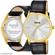 Hrnt Branded Synthetic Leather Water Resistant & Branded Company Wrist Or Black Belt Watch Analog Watch For Mens & Watch For Boys Original Gold Plated Analog Black Belt (Patta) Watch & Hands and Wrist Watch