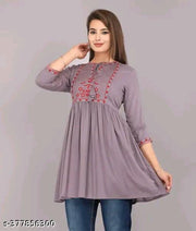grey top Girls Trending top kurti Agile Trendy Girls Tops & Tunics kids topstops for girls kids kurti girls children kurti Pretty Fashionable Women Dresses,