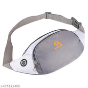 Nice Purse Classic Chest Crossbody Fanny Pack | Waist Pouch | Bum Bags (WB-007-Grey-White) Waist bag