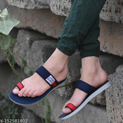 BRD-813-BRD-732 Navy Rexine Flip Flops For Men Combo Pack of 2