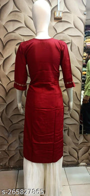 Trendy Women's Straight Embroidery Kurtis
