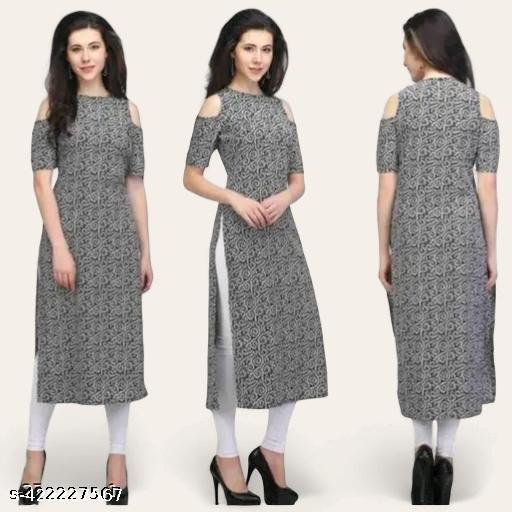 BANNI Women's A-line Kurti Crepe Kurta