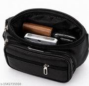 Premium quality leather-look material 3 spacious zippered compartments for better organization