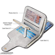 Stylish Peach Mini Wallet for Women | PU Leather Compact Card Holder Purse | Small Foldable Wallet for Girls