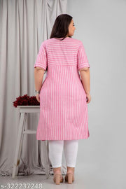 Rooplaxmi Creation Woman Pure Cotton Stright Kurti| Pink Yoke Lining Cotton Kurti |Casual Wear kurti | 42" Length Kurti | Long Kurti |Kurti For Girls | Plus Size Kurti