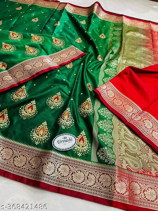Trendy Banarasi Satin Saree with Embroidery