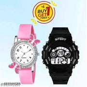 Butterflys Analog watch with free sport watch.watch for boys and free sport watch for kids.