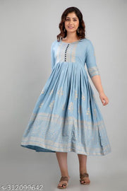 Women Rayon Printed Aaradhya Anarkali Kurtis