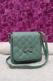 New Stylish women green PU sling bags/Full hand work bag/sling bag for women/party wear bag for women/long bag for women/wedding bag for women/Small sling bags/Premium PU leather sling bags for women