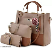 Hercraft Shoulder Pu-Leather Handbags for Women's. Combo Set of 4