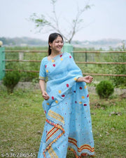 AC Cotton Mekhela Chador Assamese Saree Mekhala Sador (This item is NOT a Saree. It's an Assamese Traditional Wear)