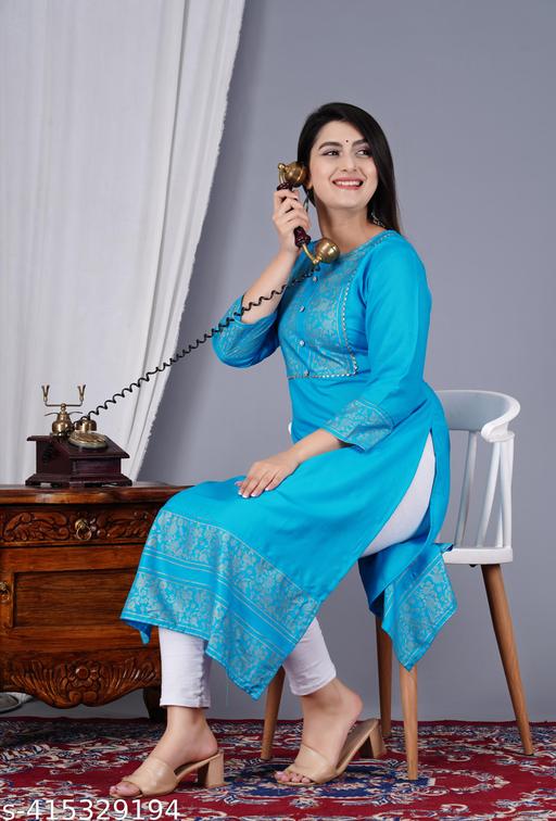 Sagsi Women Rayon Ethnic Wear for Casual and Festive Occasions Gold Printed Straight Fit Kurti ( Maroon ) |Ethnic Kurti for Women| Kurtis & Kurtas | Simple & Party Wear Kurti|