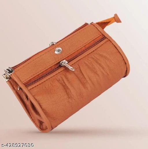 FLIKKER: Casual Women's Attractive Solid Clutch Women's Multi Zip Daily Use Orange Tan Clutches Handbag for Girls Mobile Purse Women