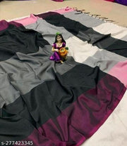 Trendy Colourful Cotton Blend Silk Saree