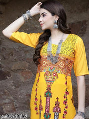 Polyster/Crepe fabric-Premium Kurti For Women
