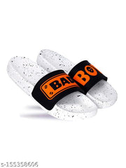 Men's Orange Synthetic Leather Daily Casual Slider