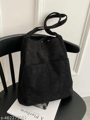 Lightweight Office Casual Corduroy Washable Bag for Teen Girls Women