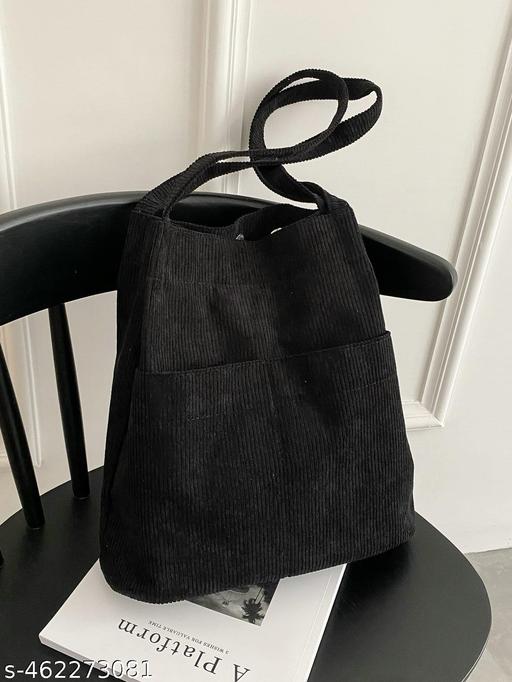 Lightweight Office Casual Corduroy Washable Bag for Teen Girls Women