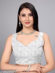 SUPERNET BEADS AND STONE SAREE WITH JACKARD BLOUSE