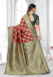 jacquard patola saree with brocade blouse