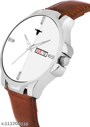 RUSTET WHTBRW385-BRWN Day and Date Boy's & Men's Stylish Analog Watch