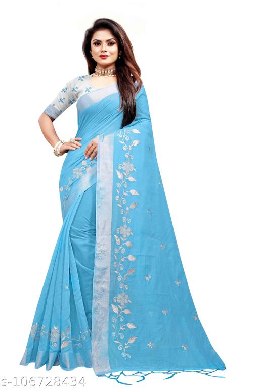 Chanderi Cotton Zari Work Saree