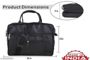 swastik enterprise genuine lether world 15.6 inch laptop officeal bag black