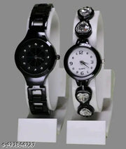 Fancy Flower Designer Chain Metal Belt Analog Watches Combo 