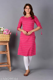 Women Cotton Kurti Combo Pack Of 2 | Blue & Pink Kurti Set for Women and Girls | Daily Wear, Office Wear, Casual Ethnic Kurta