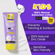 SunScoop Sunscreen - SPF 30 PA++++ Kids Sunscreen Lotion SPF 30+ PA++++ | 100% Mineral | Paediatrician Recommended (75 g)