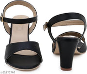 NM Dream New Trendy Stylish ladies heel Latest Design Heel Sandal For Women Walking Comforatble Lightweight Sandal For Women Work Heel For Women Casual Partywear Wedges heels casual and daily wear premium quality Sandal (Black)