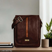 LOREM Brown Casual Faux Leather Cross Body Sling Bag For Men SL05