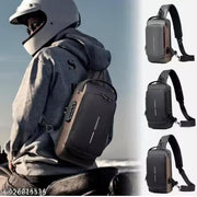 Bag Multi Compartment Travel Water-Resistant Bag Shoulder Chest Bag with USB Coded Lock Outdoor Sports Phone Waist Bag Sling Bag for Men Women