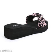 Skytrap Jet Black, Pink Nubuck EVA Light in Weight, Stylish & Comfortable Slippers / Flipflop for Women & Girls Combo of 2
