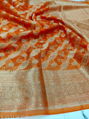 New organza wedding Siroski with Jhalar Soft saree