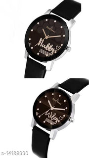 FastDeals Hubby & Wifey couple Dial Leather Strep Couple Watch Analog Watch - For Men & Women