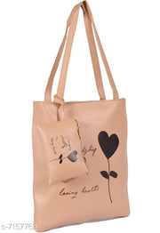 Trendy Women's Beige Leather Tote Bags
