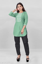 stylelist short kurti with embroidered work