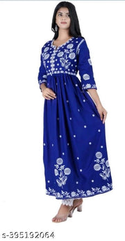 BHUMIKA ROYAL BLUE EMBROIDERY KURTI